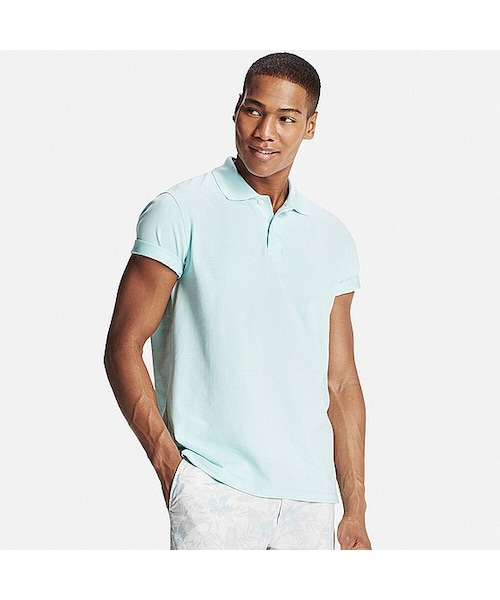 UNIQLO（ユニクロ）の「MEN ドライカノコポロシャツ（半袖）（ポロシャツ・メンズ・BLUE 65/GREEN 55/BLUE 62/LIGHT GREEN 50/ORANGE 24/RED 16・XS/M/L/XXL/XL/S）」の3枚目の写真