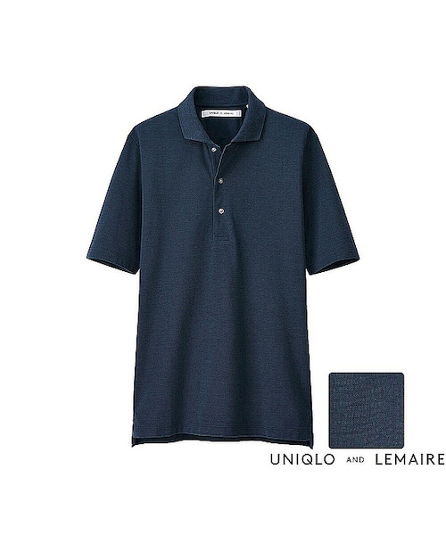 UNIQLO（ユニクロ）の「MEN スーピマコットンポロシャツ（半袖）＋E（ポロシャツ・メンズ・KHAKI 33/OFF WHITE 01/NAVY 69/BLUE 66・L/M/S）」の4枚目の写真