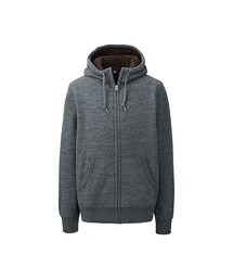 UNIQLO | MEN ボアスウェットフルジップパーカ（長袖）(パーカー)