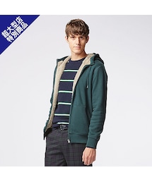 UNIQLO | MEN ボアスウェットフルジップパーカ（長袖）(パーカー)