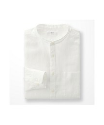 UNIQLO | MEN プレミアムリネンスタンドカラーシャツ（長袖）(シャツ/ブラウス)