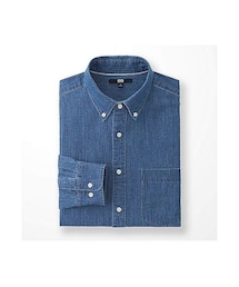 UNIQLO | MEN デニムプリントシャツ（長袖）＋E(シャツ/ブラウス)