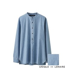 UNIQLO | MEN シャンブレースタンドカラーシャツ（長袖）(シャツ/ブラウス)