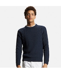 UNIQLO | MEN ケーブルクルーネックセーター（長袖）(ニット/セーター)