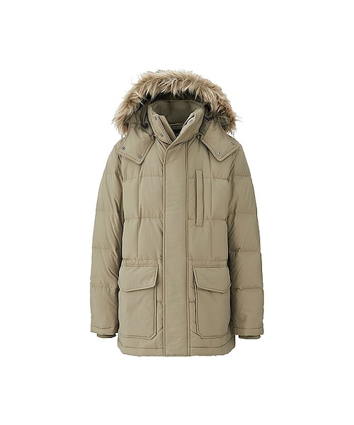 UNIQLO（ユニクロ）の「MEN ダウンジャケット（ダウンジャケット/コート・メンズ・NAVY 69/ORANGE 26/BLACK 09/BEIGE 32/DARK GREEN 58・S/XS/XL）」の3枚目の写真