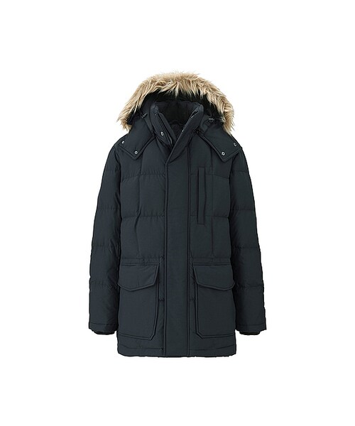 UNIQLO（ユニクロ）の「MEN ダウンジャケット（ダウンジャケット/コート・メンズ・NAVY 69/ORANGE 26/BLACK 09/BEIGE 32/DARK GREEN 58・S/XS/XL）」の2枚目の写真