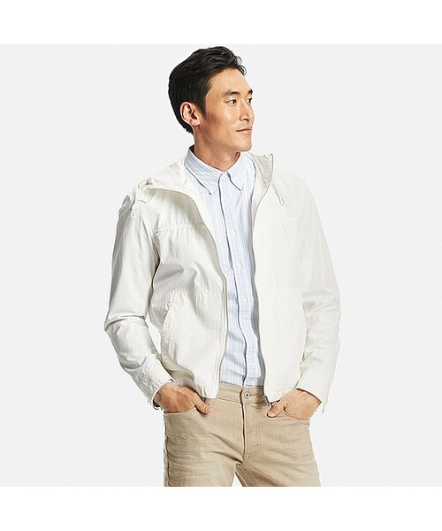 UNIQLO(ユニクロ)の「MEN コットンフルジップパーカ(ブルゾン・メンズ・GREEN 54/DARK GREEN 58/NAVY 69/BLUE 68/WHITE 00/YELLOW 48・XS/3XL/XXL/4XL/S)」の2枚目の写真