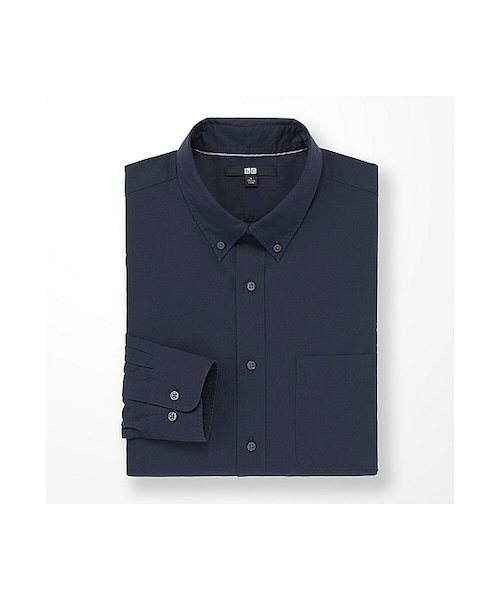 UNIQLO（ユニクロ）の「エクストラファインコットンブロードシャツ（長袖）（シャツ/ブラウス・メンズ・WHITE 00/NAVY 69/BLUE 65・XL/L/M/S/3XL/XXL/4XL/XS）」の3枚目の写真