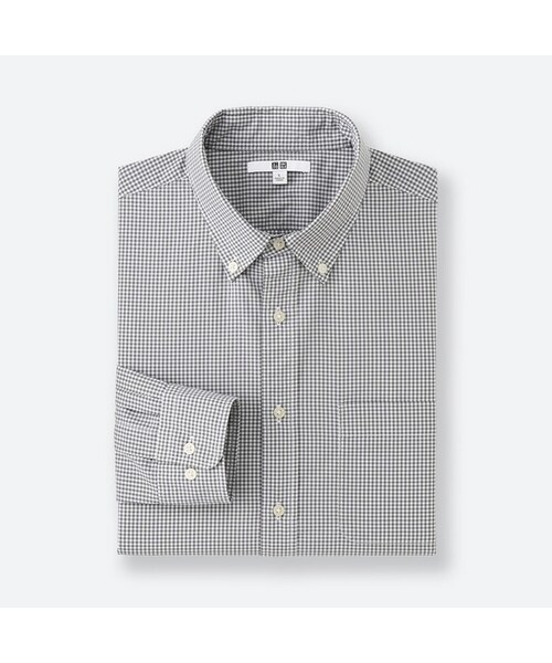 UNIQLO（ユニクロ）の「エクストラファインコットンブロードチェックシャツ（長袖）（シャツ/ブラウス・メンズ・NAVY 69/GRAY 06・4XL/M/S/XL/XXL/XS/3XL/L）」の2枚目の写真