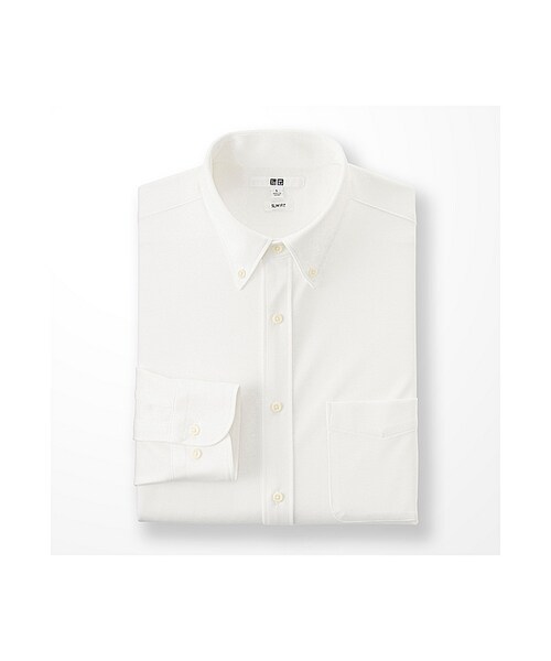 UNIQLO（ユニクロ）の「MEN コンフォートジャージーシャツ（スリムフィット・長袖）（シャツ/ブラウス・メンズ・BLUE 65/PINK 12/GRAY 03/WHITE 00/NAVY 69・S/XL/L/M/XXL/3XL）」の2枚目の写真