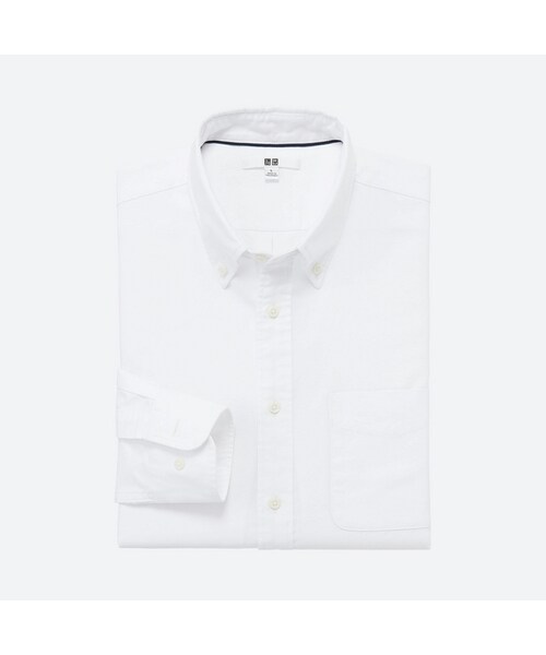 UNIQLO（ユニクロ）の「オックスフォードシャツ（長袖）（シャツ/ブラウス・メンズ・PINK 12/OFF WHITE 01/BLUE 63・L/M/S/XL/XXL/3XL/4XL）」の2枚目の写真