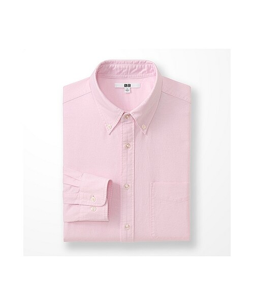 UNIQLO（ユニクロ）の「MEN オックスフォードシャツ（長袖）（シャツ/ブラウス・メンズ・GRAY 06/BLUE 63/PINK 12/GREEN 53/BLUE 67/BLUE 68/OFF WHITE 01/YELLOW 41・L/S/XS/XL/XXL/M/4XL/3XL）」の8枚目の写真
