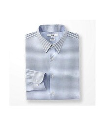 UNIQLO | MEN ファインクロスストレッチスリムフィットチェックシャツ（長袖）＋E(シャツ/ブラウス)