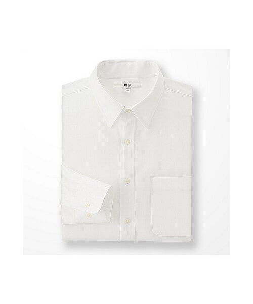 UNIQLO（ユニクロ）の「MEN ファインクロスドビーシャツ（長袖）（シャツ/ブラウス・メンズ・BLUE 63/PINK 11/WHITE 00・S/XS/M/L/4XL/XXL/XL）」の2枚目の写真