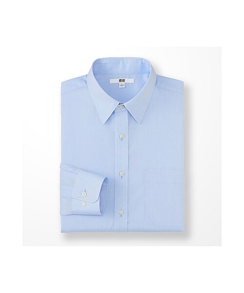 UNIQLO（ユニクロ）の「MEN ファインブロードシャツ（長袖）（シャツ/ブラウス・メンズ・BLACK 09/BLUE 63/LIGHT GRAY 02/WHITE 00・S/3XL/L/XL/XS/4XL/M/XXL）」の4枚目の写真