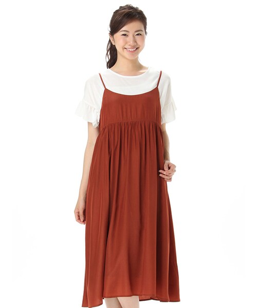 Honeys（ハニーズ）の「キャミワンピース（ワンピース・レディース・クロ/コン/カーキ/オレンジ・Ｍ/Ｌ）」の4枚目の写真