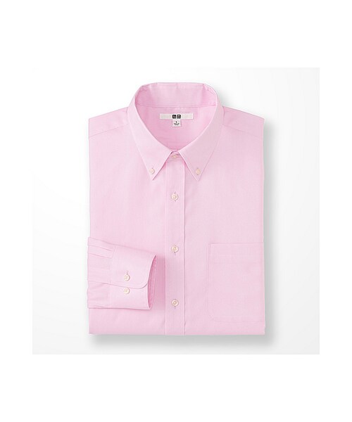 UNIQLO（ユニクロ）の「MEN ファインオックスフォードシャツ（長袖）（シャツ/ブラウス・メンズ・BLUE 65/PINK 11/BLUE 63/WHITE 00/LIGHT GRAY 02・S/XL/L/XS/M/3XL）」の5枚目の写真