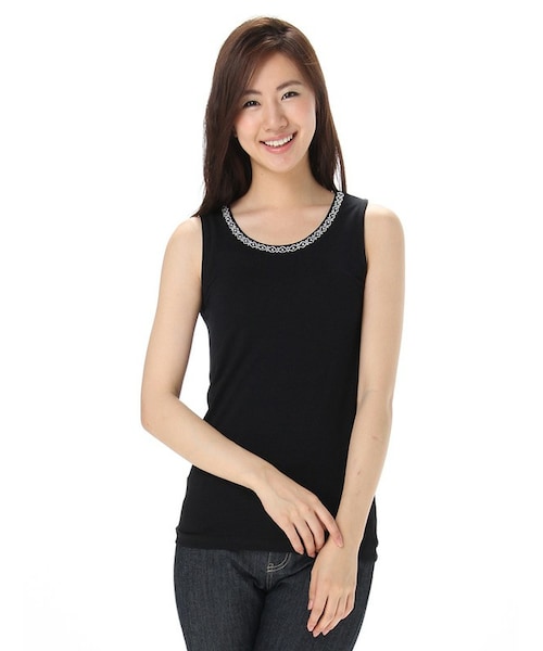 Honeys（ハニーズ）の「ビジュー付タンクトップ（キャミソール・タンク