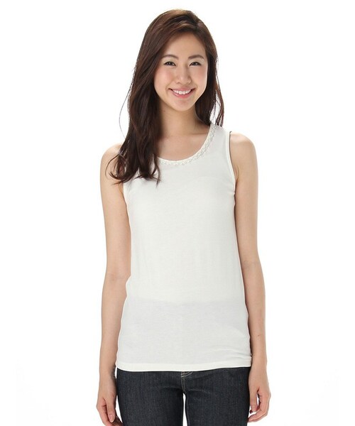 HYSTERIC GLAMOUR ビジュー付きタンクトップ ヒステリックグラマー