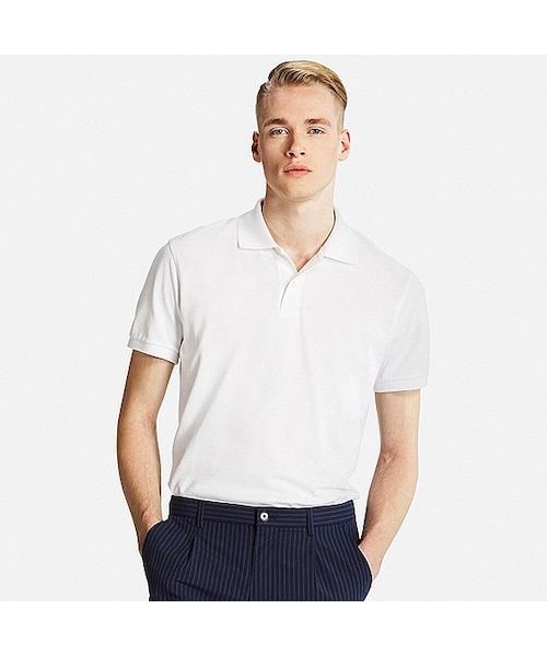 UNIQLO（ユニクロ）の「MEN ドライカノコポロシャツ（半袖）（ポロシャツ・メンズ・LIGHT BLUE 60/NAVY 69/OLIVE 56/WHITE 00/DARK GRAY 08/WINE 19/BEIGE 31/RED 13/BLACK 09/DARK GREEN 59/BLUE 66/RED 15/RED 14/GRAY 03/YELLOW 42/BLUE 68/PINK 10・L/M/XS/XL/S/3XL/4XL/XXL）」の2枚目の写真