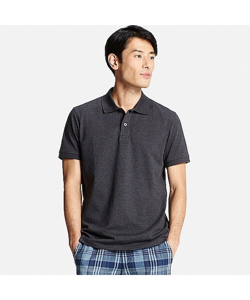 ユニクロ UNIQLO 半袖 ポロシャツ【匿名配送】ドライカコノ ユニクロ公式 | ドライカノコボーダーポロシャツ（半袖）