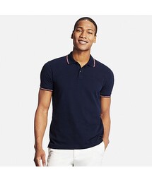UNIQLO | MEN ドライカノコデザインポロシャツ（襟ライン・半袖）(ポロシャツ)