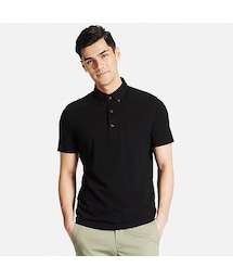 UNIQLO | MEN ドライシャツカラーポロシャツ（ボタンダウン・無地・半袖）(ポロシャツ)