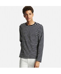 UNIQLO | MEN ウォッシュボーダーT（長袖）(Tシャツ/カットソー)