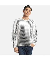 UNIQLO | MEN ウォッシュボーダーT（長袖）(Tシャツ/カットソー)