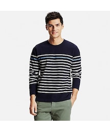 UNIQLO | MEN ウォッシュボーダーT（長袖）(Tシャツ/カットソー)