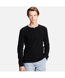 UNIQLO | MEN ワッフルヘンリーネックT（長袖）(Tシャツ/カットソー)