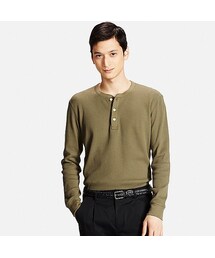 UNIQLO | MEN ワッフルヘンリーネックT（長袖）(Tシャツ/カットソー)