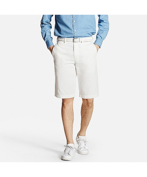 UNIQLO（ユニクロ）の「MEN チノハーフパンツ（その他パンツ・メンズ・YELLOW 43/WHITE 00/BLACK 09/BLUE 67/GRAY 07/PINK 12/BLUE 63/NAVY 69/BEIGE 32/OLIVE 57/GRAY 03・S/3XL/M/4XL/L/XXL/XL）」の2枚目の写真