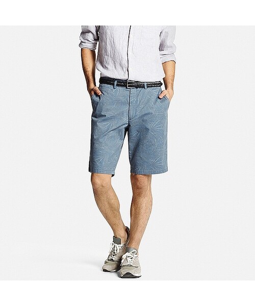 UNIQLO（ユニクロ）の「MEN チノハーフパンツ（リーフ）（その他パンツ・メンズ・BLUE 66/GRAY 05・S/XL/M/L）」の2枚目の写真