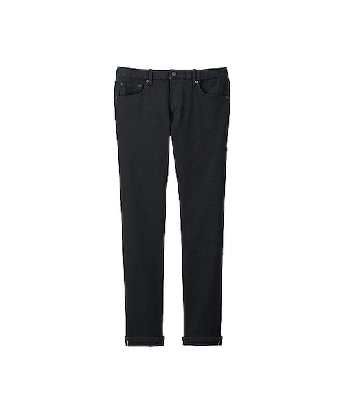 UNIQLO(ユニクロ)の「MEN ストレッチセルビッジスリムフィットジーンズ(デニムパンツ・メンズ・BLACK 09・46/33/35/31/29/28/30/32/36/38/27/34)」の1枚目の写真