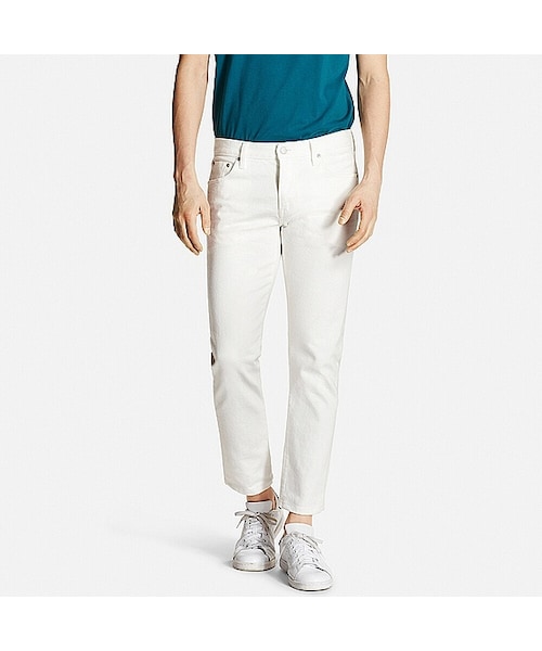 UNIQLO（ユニクロ）の「MEN ストレッチセルビッジスリムフィットジーンズ（デニムパンツ・メンズ・BLACK 09/NAVY 69/WHITE 00・33/32/30/35/28/31/38/27/34/29/36/46）」の2枚目の写真