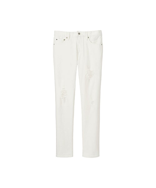 UNIQLO（ユニクロ）の「MEN スリムフィットダメージジーンズ（デニムパンツ・メンズ・BLUE 66/WHITE 00/BLUE 67/BLUE 64/BLUE 65/BLUE 63・34/38/33/32/29/36/28/44/46/30/35/31/42/27/40）」の2枚目の写真