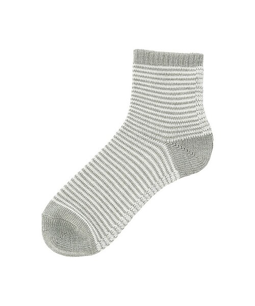 UNIQLO（ユニクロ）の「MEN ミジンボーダーアンクルソックス（ソックス/靴下・メンズ・RED 15/GRAY 03/BLACK 09・フリー）」の3枚目の写真
