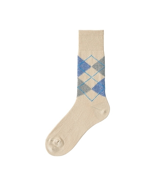 UNIQLO（ユニクロ）の「アーガイルソックス（ソックス/靴下・メンズ・BLACK 09/DARK GRAY 08/WHITE 00/NAVY 69/BLUE 62/BLUE 65/BEIGE 31/BLUE 68・フリー）」の4枚目の写真