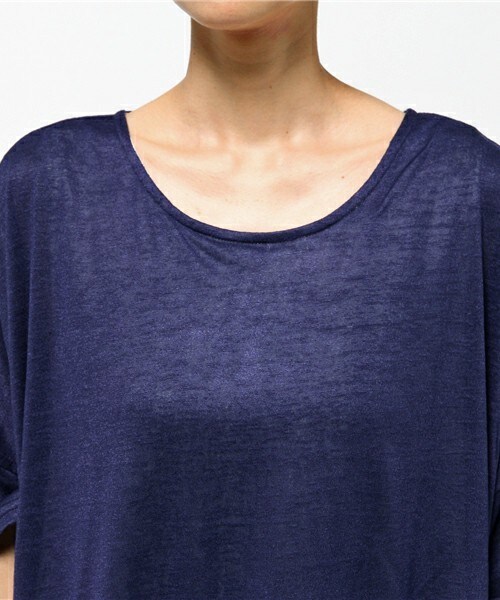 INTERPLANET WINGS（インタープラネットウィング）の「スラブ天竺レイヤードP/O（Tシャツ/カットソー・レディース・グレー/ブルー/ネイビー・FREE）」の7枚目の写真