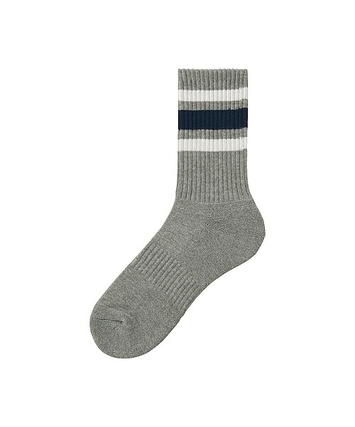 UNIQLO（ユニクロ）の「パイルボーダーソックス（ソックス/靴下・メンズ・BLACK 09/WHITE 00/NAVY 69/GRAY 03・フリー）」の3枚目の写真