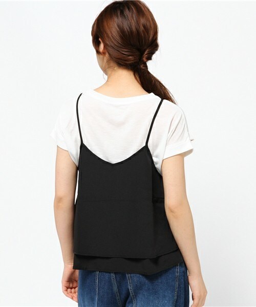 actuel（アクチュエル）の「レイヤードキャミアンサンブル（Tシャツ/カットソー・レディース・ブラック/モカ・FREE）」の5枚目の写真