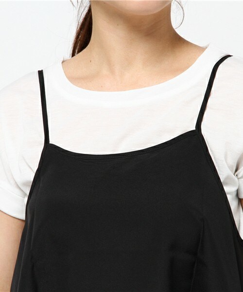 actuel（アクチュエル）の「レイヤードキャミアンサンブル（Tシャツ/カットソー・レディース・ブラック/モカ・FREE）」の6枚目の写真