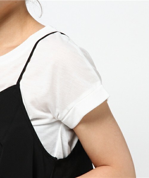 actuel（アクチュエル）の「レイヤードキャミアンサンブル（Tシャツ/カットソー・レディース・ブラック/モカ・FREE）」の7枚目の写真