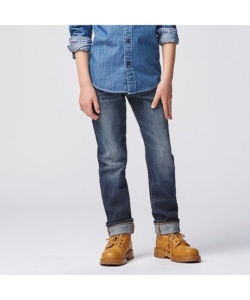 UNIQLO（ユニクロ）の「BOYS スリムフィットジーンズ（その他パンツ・キッズ・BLUE 66/NAVY 69/BLUE 63/WHITE 00/BLACK 09/BLUE 65/BLUE 68・160/130/150/120/140/110）」の7枚目の写真