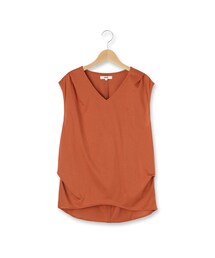 OZOC | Vネックコットンノースリーブプルオーバー(トップス)