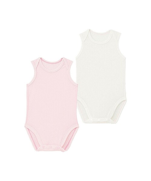 UNIQLO（ユニクロ）の「エアリズムメッシュインナーボディ（ノースリーブ・2枚組）70-90サイズ（その他ベビー用品・キッズ・WHITE 00/NAVY 69/LIGHT BLUE 60/PINK 10/YELLOW 41・80/90/70）」の5枚目の写真