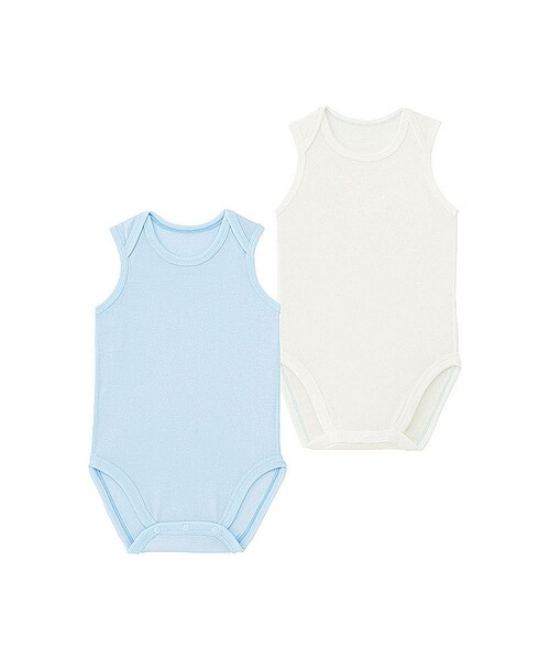 UNIQLO（ユニクロ）の「エアリズムメッシュインナーボディ（ノースリーブ・2枚組）70-90サイズ（その他ベビー用品・キッズ・WHITE 00/NAVY 69/LIGHT BLUE 60/PINK 10/YELLOW 41・80/90/70）」の4枚目の写真