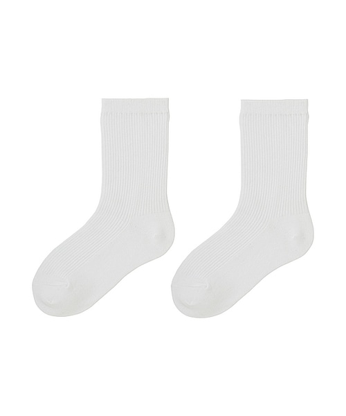 UNIQLO（ユニクロ）の「KIDS レギュラーソックス（無地・2足組）（その他トップス・キッズ・NAVY 69/WHITE 00・M/L/S/M）」の2枚目の写真