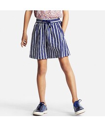 UNIQLO | GIRLS イージーフレアショートパンツ（ストライプ）(その他パンツ)